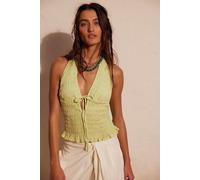 Khloe Smocked Halter Top by free-est at Free People in Lightning Bug, Size: Large - female