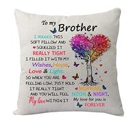 KHLOY Brother Cushion Cover Gift, Funny Brother Pillow Cover For Men Boys Teens, 18"x18", Multi-purpose, Text-based, Home Decoration, Car, Garden, Bedroom, Living Room, Office