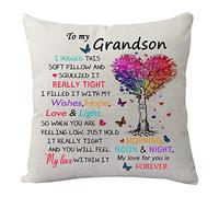 KHLOY Grandson Cushion Cover Gift, Funny Grandson Pillow Cover For Boys Birthday, Christmas, Graduation Gift From Grandparents Reminder Pillowcase Home Decor 18"x 18"