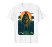 Khmer Bayon Temple Face Cambodia Design Sunset Vibe T-Shirt