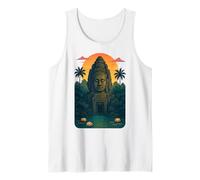 Khmer Bayon Temple Face Cambodia Design Sunset Vibe Tank Top