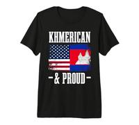 Khmerican & Proud Flag Design - American Cambodian Premium T-Shirt