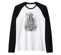 Khnum Ram Creator Ancient Egyptian Monochrome Art Raglan Baseball Tee