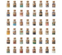 KHOCOEE 48pcs Different Crystals and Healing Stones, Gemstone and Crystals Bottles, Chakra Healing Crystals for Witchcraft, Great Choice for Gift, Collection and Home Decor, Multicolor