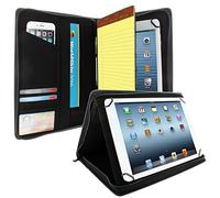 KHOMO Universal Tablet Padfolio Zippered Case for iPad Pro 12.9 Inch - Carbon Fiber Black - Compatible with All Versions of iPad Pro 12.9 inches (KHO-1702)