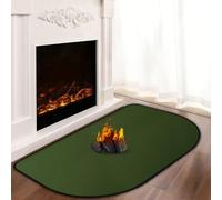 Khongoo Hearth Rugs for Fireplaces Fire Resistant, 100 x 60 cm, 1 mm, Green | 1832°F Fireproof mat for log burner, fiberglass fire mat protects floors carpets from sparks embers, easy to clean, versatile
