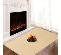 Khongoo Hearth Rugs for Fireplaces Home Protection, 150 x 80 cm, 1mm, Khaki | 1832°F Fire proof mat for log burner, fiberglass fire retardant mat shields floors & carpets from embers, easy to clean