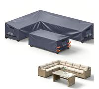 Khongoo L Shaped Garden Furniture Covers for Outdoor Sofa, 192x260cm, Grey