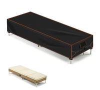 Khongoo Sun Lounger Covers Waterproof for Garden, 220 x 80 x 40 cm, Black | Outdoor rattan sun lounger cover, sunbed covers for sun loungers UV fade protection, windproof, tear-resistant 420D