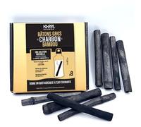 KHOOL Bamboo, Set of 8 Fine Bamboo Charcoal Sticks, 1 to 2 cm Diameter, for Cleaning and Improving the Taste of the Water in Your Bottles and Carafes