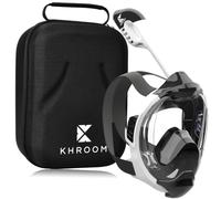 Khroom Full Face Snorkel Mask Adults and Kids 3 + | Certified CO2 Safe | Alternative to Snorkel Set | Snorkelling Equipment - Seaview Y (L/XL White + case)
