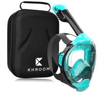 Khroom Full Face Snorkel Mask Adults and Kids 3 + | Certified CO2 Safe | Alternative to Snorkel Set | Snorkelling Equipment - Seaview Y (L/XL Turquoise + case)