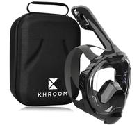 Khroom Full Face Snorkel Mask Adults and Kids 3 + | Certified CO2 Safe | Alternative to Snorkel Set | Snorkelling Equipment - Seaview Y (L/XL Black + case)