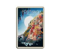 KHSDJSRUY Positano Amalfi Coast Vintage Retro Travel Poster Retro Poster Metal Tin Sign Chic Art Retro Iron Painting Bar People Cave Cafe Family Garage Poster Wall Decoration Style8x12inch(20x30cm)
