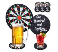 KHstylehoo Beer Mats For Home Pub, Coasters Set of 6 Dartboard, Felt Dart Mat, 6Pcs Round Funny Darts Gifts for Men, Bar Accessories for Home Pub, Presents for Drink Coffee Mug Wine Glass Bottle