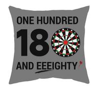 KHstylehoo Dart Gifts Gift for Men, Darts Accessories, Darts Cushion Cover, with ONE HUNDRED AND EIGHTYYY Slogan, Decorative Cushion Cover Decorative 45 x 45 cm, Perfect Dart Fans Birthday Gift