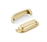 khtumeware 10 Pack 3-1/2"(89mm) Hole Center Retro Brushed Gold Drawer Pulls Satin Gold Cabinet Bin Cup Pulls Bathroom Hardware Cabinet Handles Drawer Handles Knobs