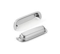 khtumeware 10 Pack 3-1/2"(89mm) Hole Center Retro Drawer Pulls Brushed Satin Nickel Cabinet Bin Cup Pulls Bathroom Hardware Cabinet Handles Drawer Handles Knobs