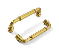 khtumeware 10 Pack 3-1/2" Vibrant Brushed Moderne Brass Zinc Cabinet Pulls,Kitchen Cupboard Bathroom Dresser Cabinet Hardware Handles,Drawer Handles（8 Colors, 12 Sizes）