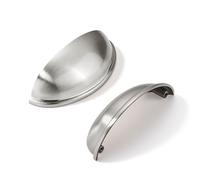 khtumeware 10 Pack 3-3/4" Drawer Pulls Brushed Satin Nickel Cabinet Cup Pulls Kitchen Hardware Cabinet Handles Drawer Handles Knobs 3-3/4 inch Hole Center
