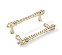 khtumeware 10 Pack 3-3/4 inch Brushed Gold Cabinet Pulls Heavy-Duty Solid Matte Gold Cabinet Hardware Drawer Pulls Hardware Suitable for Kitchens bathrooms and Dressing Tables