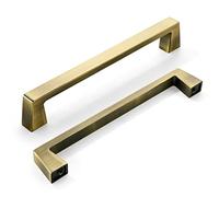 khtumeware 10 Pack 6.25 Inch(160mm) Kitchen Cabinet Handles,Brushed Antique Brass Cabinet Pulls Kitchen Cabinet Hardware, Furniture Pulls for Bathroom Cupboard Drawer Handles Dresser Pulls