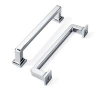 khtumeware 10 Pack Polished Chrome Cabinet Pulls, 6-1/4 Inch(160mm) Hole Centers Cabinet Handles Kitchen Hardware Straight Bar for Cabinets and Drawer Pulls