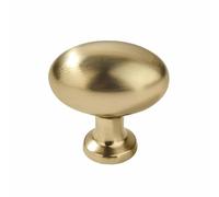 khtumeware 100% Solid Brushed Brass Vintage Retro Classic Knobs Cabinet 1-1/2 inch Diameter Gold Egg Knobs for Kitchen Cabinets,Bathroom Dressers and Cupboards(5,Oval knob)