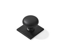 khtumeware 2 Pack 1-1/2 Inch Matte Black Cabinet Knobs with Vintage Backplate - for Drawers, Cabinets & Bi-Fold Doors
