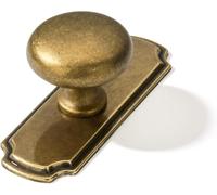 khtumeware 2 Pack 1-1/4 inch Backplate for Cabinet Knobs Antique Brass Drawer Knobs Cabinet Hardware Vintage Aged Knobs with Backplate