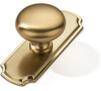 khtumeware 2 Pack 1-1/4 inch Backplate for Cabinet Knobs Brushed Brass Drawer Knobs Satin Gold Cabinet Hardware Vintage Knobs with Backplate