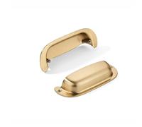 khtumeware 2 Pack 3-1/2"(89mm) Hole Center Retro Satin Brass Drawer Pulls Brushed Brass Cabinet Bin Cup Pulls Bathroom Hardware Cabinet Handles Drawer Handles Knobs