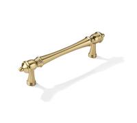 khtumeware 2 Pack 3-1/2 inch(89mm) Hole Center Brushed Brass Cabinet Pulls Heavy-Duty Solid Satin Brass Cabinet Hardware Drawer Pulls Hardware Suitable for Kitchens bathrooms and Dressing Tables