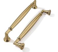 khtumeware 2 Pack 6-5/16 Inch(160mm) Champagne Bronze Cabinet Pulls Heavy Duty Solid Satin Brass Cabinet Handles Kitchen Antique Cabinet Hardware for Cupboard Drawer Handles