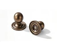 khtumeware 2 Pack Antique Brass Cabinet knobs with blackplate Solid Heavy-Duty Bifold Closet Door Knobs Hardware for The Kitchen Bathroom and Dressing Table