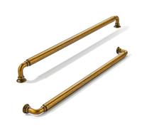 khtumeware 5-Pack Antique Brass Heavy-Duty Solid Cabinet Pulls, 12 Inch(305mm) Hole Center, Vintage Brass Drawer Pulls, Cabinet Hardware, Suitable for Kitchen Cabinets, Bathrooms and Dressers