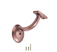 khtumeware 6 Pack 3-1/8 Inch Antique Copper Hand Rail Bracket Heavy Duty Hardware for Stairways, Home or Office Vintage Stair Support Handrail Brackets