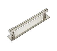 khtumeware Cabinet Backplate from Brushed Satin, 152 mm, Brushed Satin Nickel, with Base Plate, Solid Zinc, Kitchen Cabinet Handles, Drawer Handles, Cabinet Fittings, 5 Pieces
