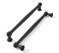 Khtumeware Lot de 10 Boutons de Tiroir Ovales en Laiton - 35 Mm - Quincaillerie D'Armoire Vintage Pour Commode et Cuisine, LLHJUNUK, Noir Mat, 8"(203mm) Hole Center