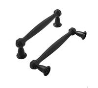 Khtumeware Lot de 10 Boutons de Tiroir Ovales en Laiton - 35 Mm - Quincaillerie D'Armoire Vintage Pour Commode et Cuisine, LLHJUNUK, Noir Mat, 3-3/4"(96mm) Hole Center