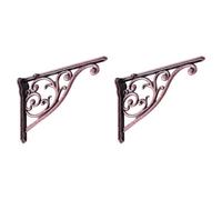 Khtumeware Ornate Decorative Shelf Brackets, 12 inch Big Wall Mounted Shelving Bracket, 2 Pack Antique Copper Vintage Metal Heavy Duty Brackets Victoria Wall Bracket.