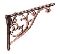 Khtumeware Ornate Decorative Shelf Brackets, 8 inch Big Wall Mounted Shelving Bracket, 2 Pack Antique Copper Vintage Metal Heavy Duty Brackets Victoria Wall Bracket. (4, Antique Copper)