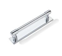 khtumeware Polished Chrome Cabinet Back Panel with Base Plate, 128 mm, for Kitchen Cabinet, Drawer, Cabinet Hardware, 5 Pieces