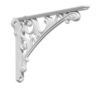 Khtumeware Shelf Bracket 12 Inch, Decorative Brackets for Shelving, Heavy Duty Vintage Ornate Shelf Bracket, Hardware Included, 2 Pack, Antique White Finish
