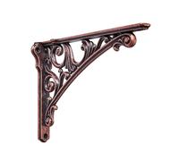 Khtumeware Shelf Bracket 8 Inch, Decorative Brackets for Shelving, Heavy Duty Vintage Ornate Shelf Bracket, Hardware Included, 4 Pack, Antique Copper Finish, 7.87x5.5x1.73 inch