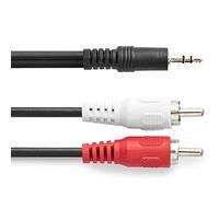 Khudadad 5 Metre RCA to 3.5mm Aux Mini Headphone Jack 2 x Phono Cable Twin Phono Audio Lead 5m