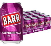 Khudadad BARR Fizzy Drink Cans, No Sugar, 24 x 330 ML UK - 24 pack (24x, Raspberryade, Low Sugar)