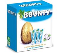 Khudadad Easter Egg 2023 - Bounty Coconut Milk Chocolate Easter Egg With 3 Fun Size Chocolate Bars 268g- Large Easter Egg 2023