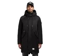 khujo Anth-YM Men's Warm Long Winter Jacket with Magnetic Cover Strip and Adjustable Large Hood S-XXL, black, L