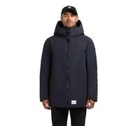 khujo Men's Warm Long Winter Jacket Plain Jacket with 2-Way Zip, Adjustable Hood and Inner Backpack Straps Nedd S-XXL, Port Blue, S